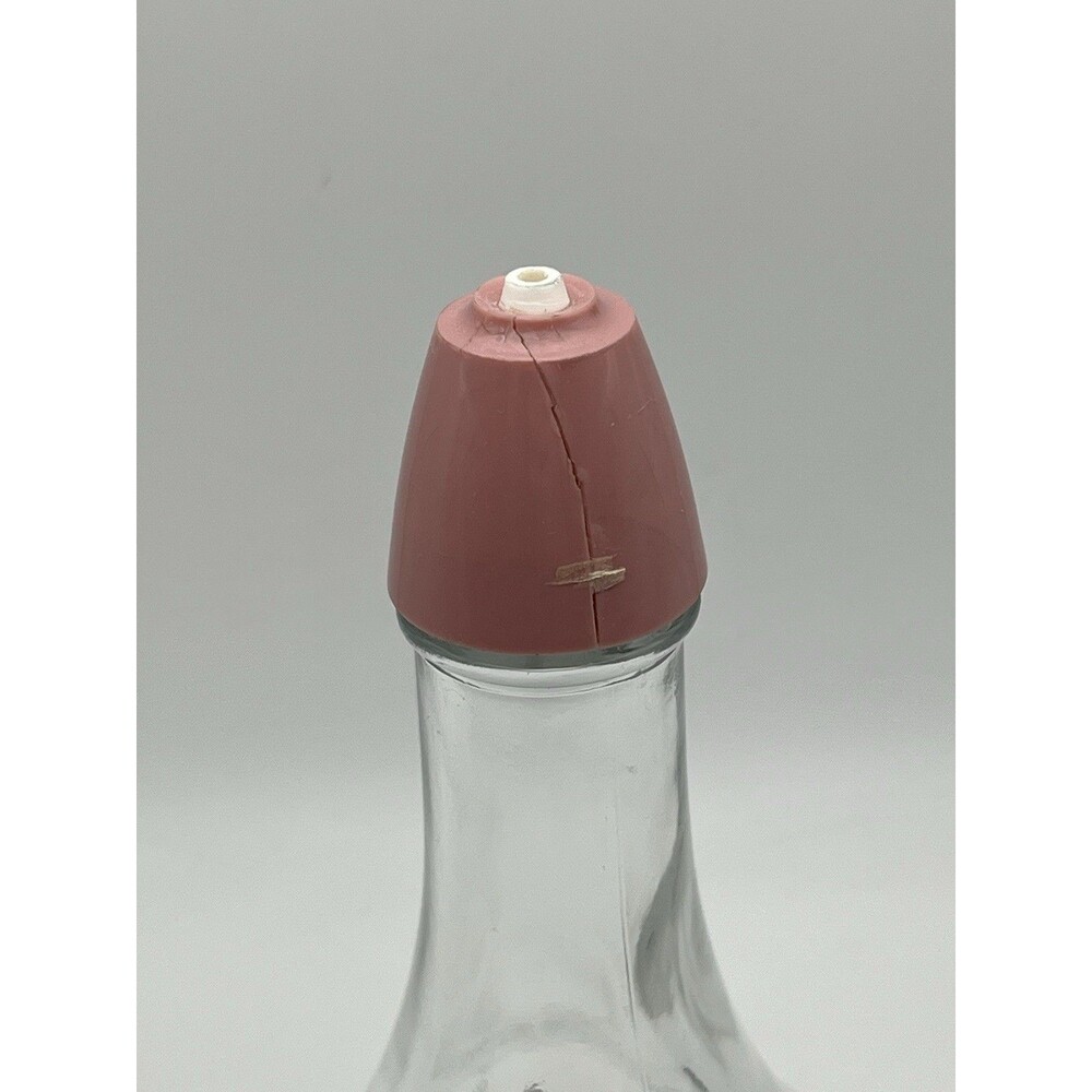 Vintage Gemco Oil & Vinegar Cruet with Pink Plastic Top USA Glass 14 Used - Picture 6 of 6